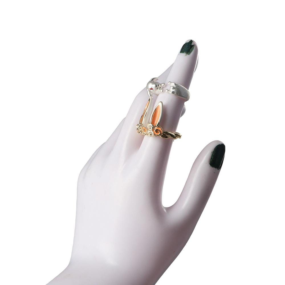 Cute Bunny Ears Girl Gifts Kids Rabbit Ring Women Opening Rings Adjustable Ring Korean Style Rings
