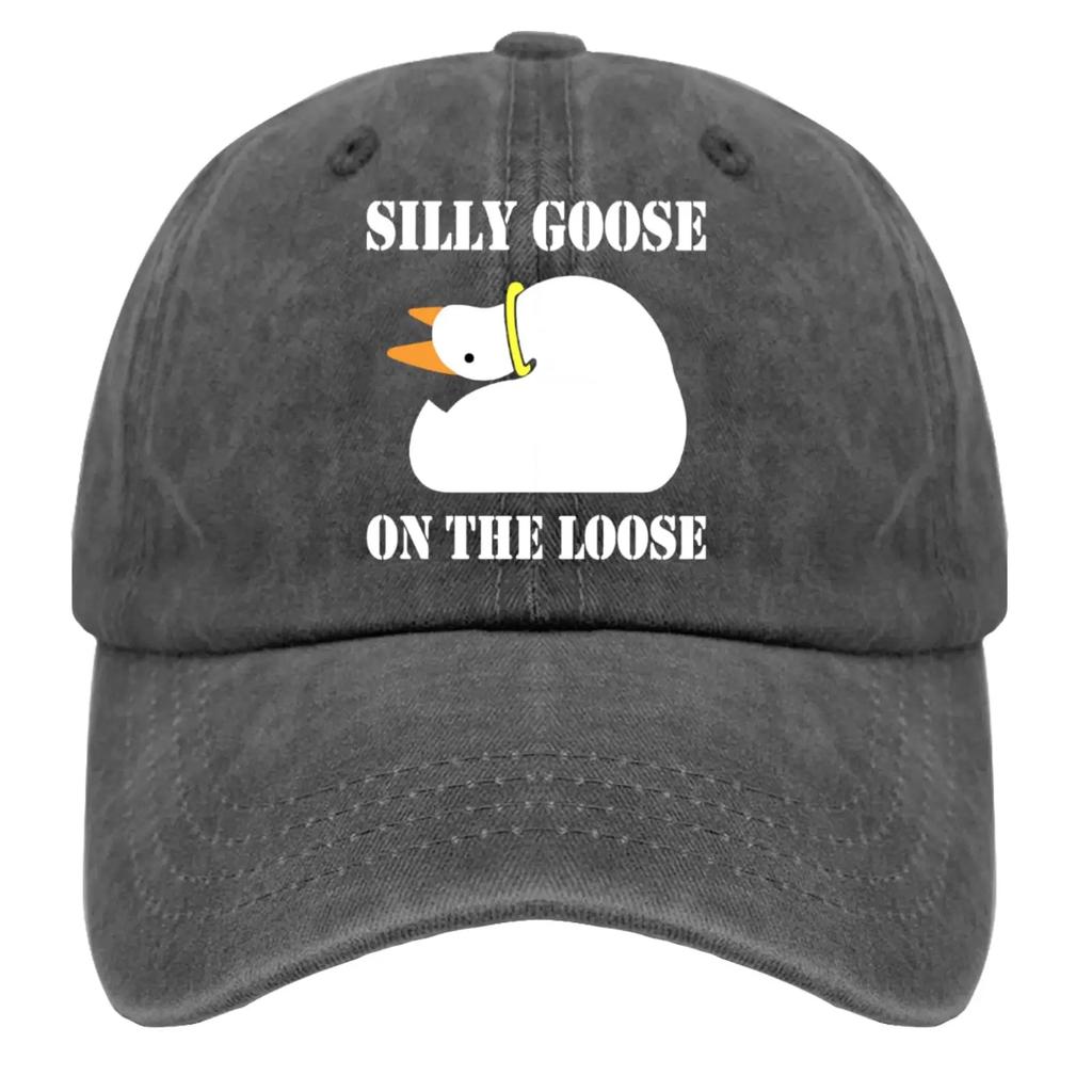 Verrückte Gans Auf Freiem Fuß Baseballkappe Anime Hut Pigment Schwarz Herren Hüte und Kappen Geschenke für Ihn Golfhüte