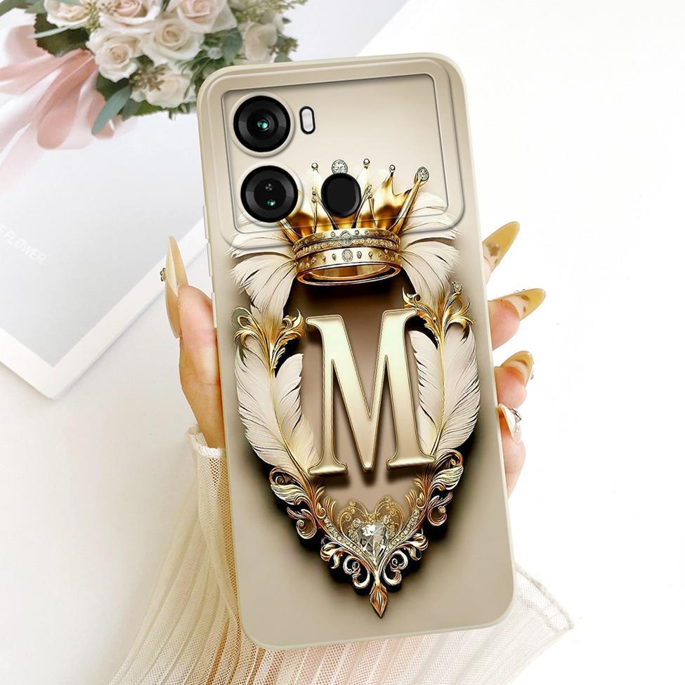 For ITEL P662L Phone Case For ITEL P40 Cover Aesthetic Luxury A-Z Letters 2D Painted Silicone Casing For P40 ITEL P 40