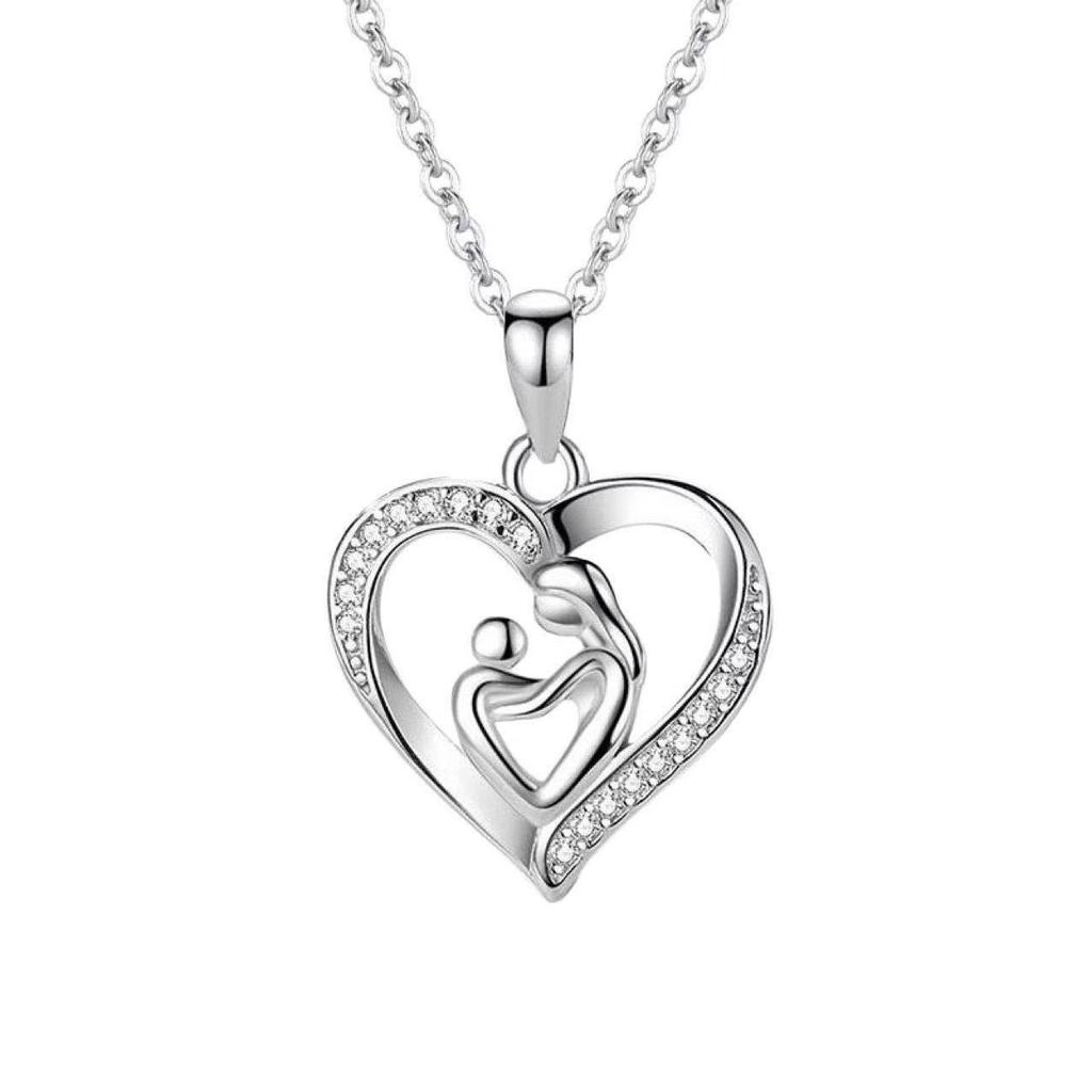 Heart-Shaped Mother-Child Hug Necklace: Mother-Daughter Love Keepsake for Mother's Day
