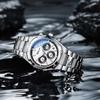 CHENXI Men's Multifunctional Watch with Calendar Moon Phase Chronograph Steel Strap Luminescence Waterproof Reloj Hombre