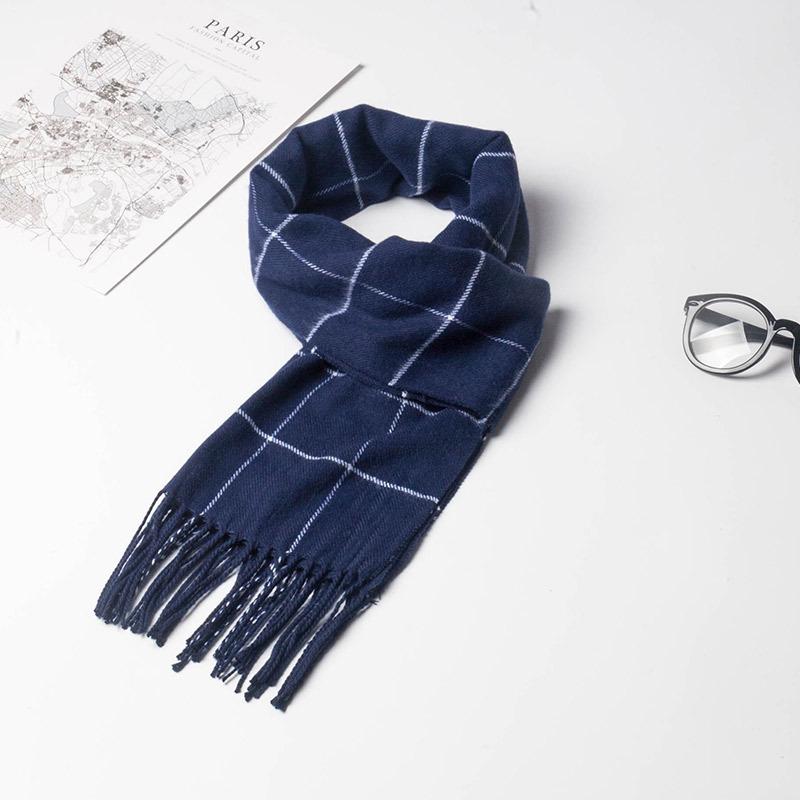 Men's Autumn & Winter Imitation Cashmere Plaid Scarf & Shawl