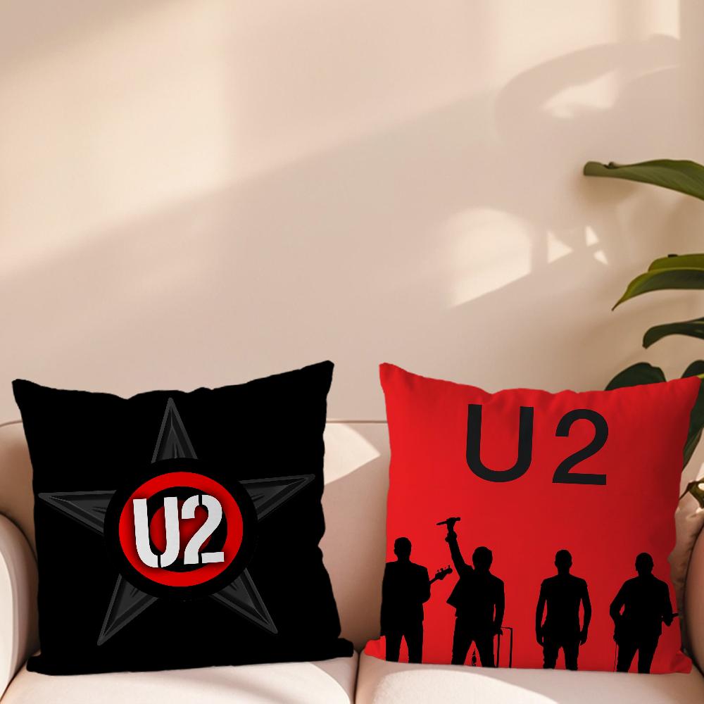 Rock U-U2 Band Music Pillow Case Sofa Living Room Bedroom Headboard Backrest Cushion Square Cushion Nap Time