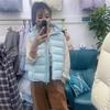 New ribs down vest women's thickened loose stand-up collar white duck down fashion vest tide