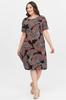 Women's Big Size Dress Floral Patterned Viscose Basic Short Sleeve Dress