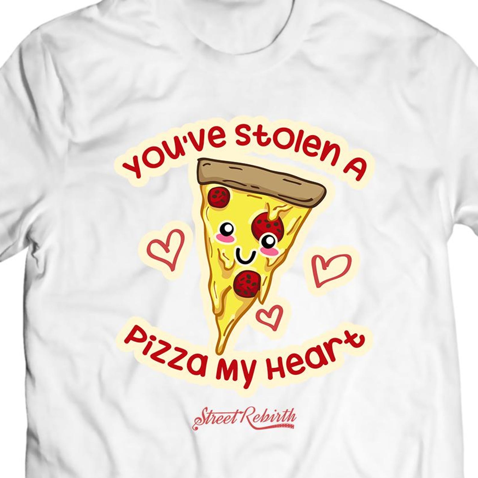 Pizza My Heart Shirt, Kawaii Food Pun, Valentine s Day Gift M