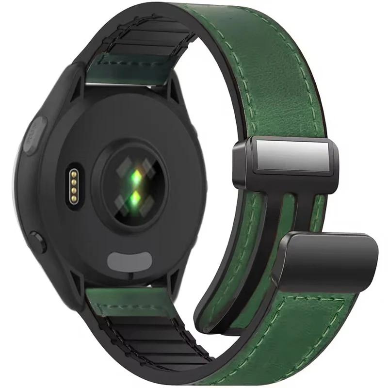 Curea din Piele+Silicon 22mm 20mm pentru Garmin Forerunner 55 165 265 965 255 Brățară de Înlocuire Active 5/Vivomove Trend/Venu 3 2