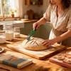 Leicht zu reinigen Gebogene Klingen Teigmarkierer Rostfrei Anti-Rutsch Brot-Lame mit Hülle Glattes Brotmesser Küchen Ritzwerkzeug