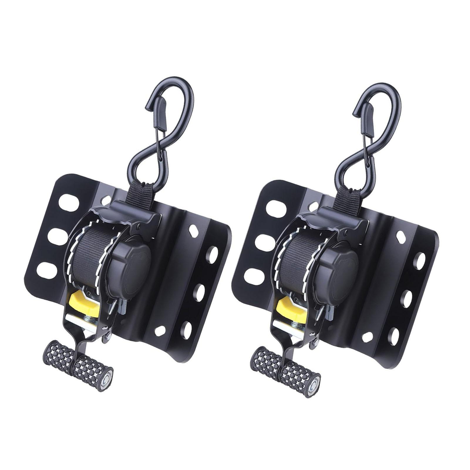 

2PCS Ratchet Tie Down Straps with Clips Retractable Automatic Ratchet Tensioner Kit for Car Motorcycle Moving