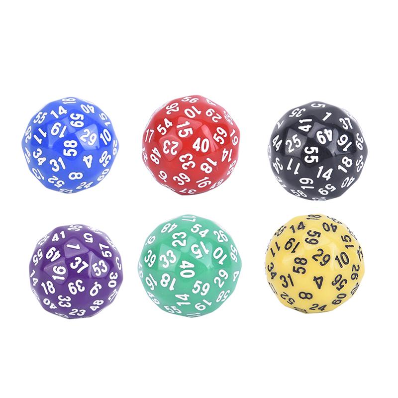 1Pc 60 Face Gaming Dice Sixty Sided Die Number 1-60 Acrylic Cubes Dice