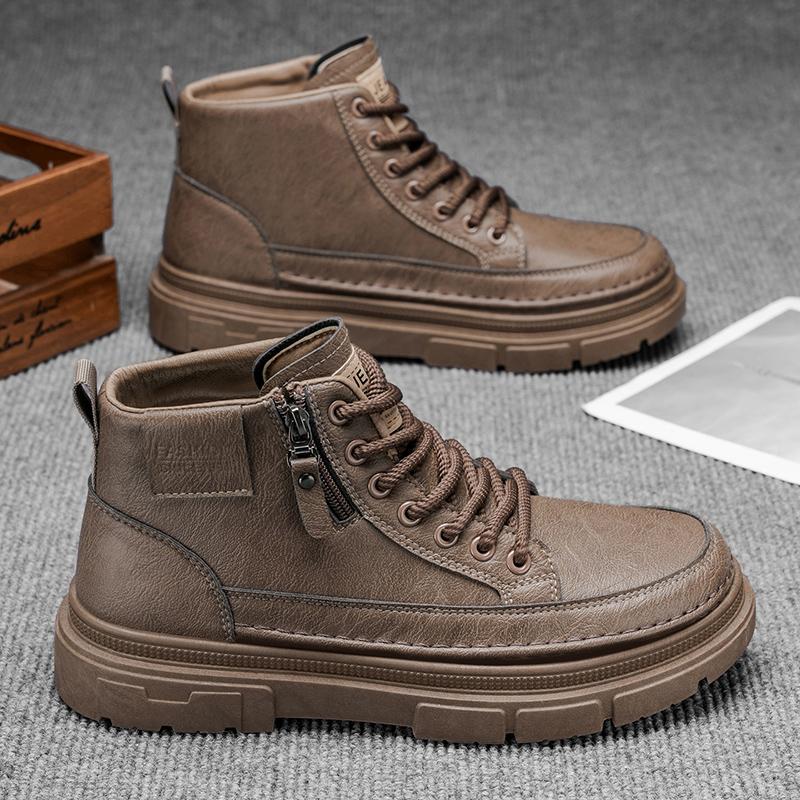 Neue Mode Herbst und Winter Herren High Top Martin Stiefel Studenten Männlich Jungen Trendy Weiche Sohle Arbeitsschuhe Arbeitsschutz Martin Sneakers