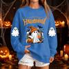 Women's Fashion Casual Halloween Print Neck Pullover Sweatshirt