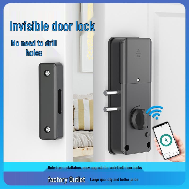 Invisible Smart Card Swipe Remote Control Door Lock - No Drilling Required for Indoor Wooden Doors