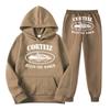 Cortiz Sportswear Tuta da Jogging da Uomo con Stampa Alfabetica Felpa con Cappuccio Y2K Pantaloni da Tuta Larghi con Cappuccio
