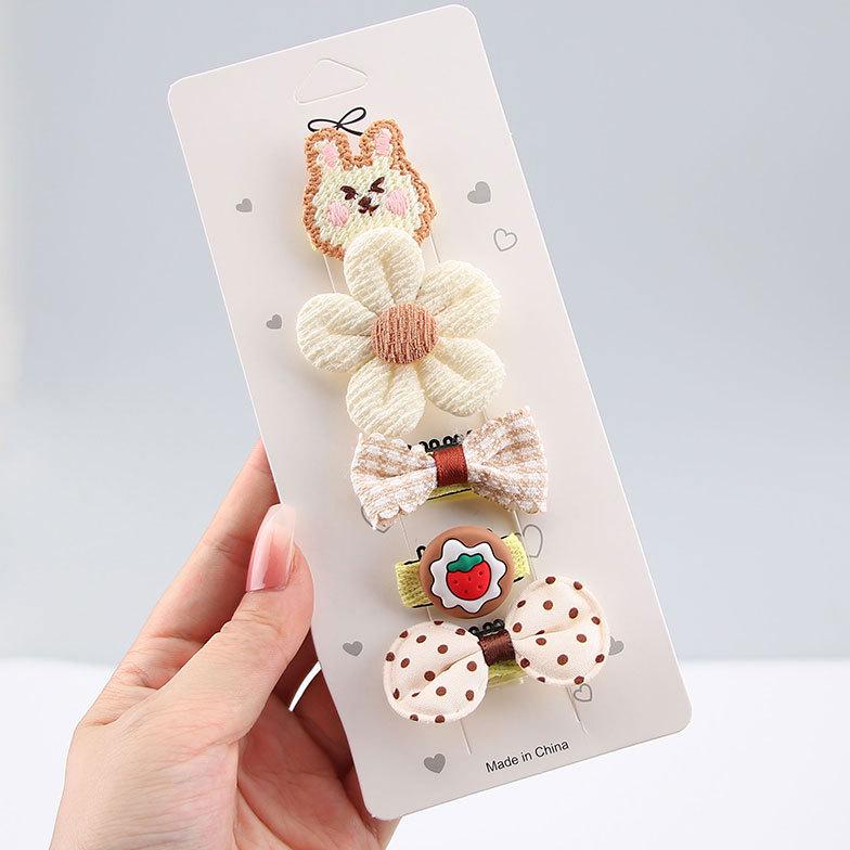 Очаровательный набор заколок для волос с мультяшными животными и цветами для девочек