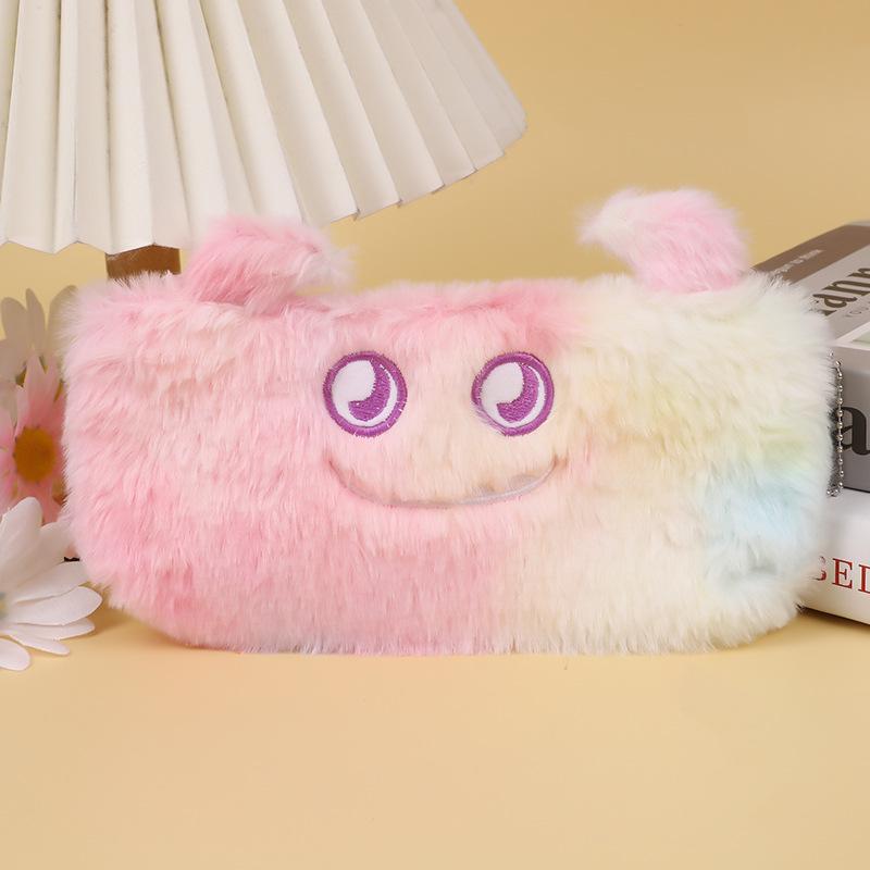 Korean Big-Eyed Monster Plush Pencil Case: Cute and Creative Stationery Storage for Kids