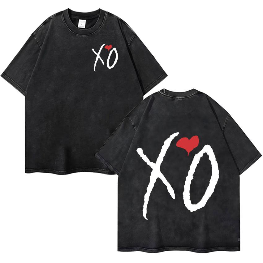 Camiseta Clásica Oversize Lavada Vintage XO de The Weeknd para Hombre y Mujer Camisetas de Manga Corta de Alta Calidad Camisetas Acogedoras para Adolescentes