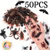11-11 buc Halloween Insectă Simulată Păianjen Scolopendră Scorpion Liliac Gândac Fals Amuzant Jucărie Accesorii Petrecere Decor Petrecere DIY Recuzită