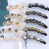 Korean Style Gold Pearl Rhinestone Banana Clip for Women Hair Bun