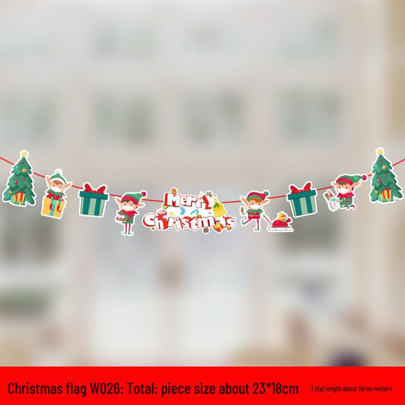 דגלי תלייה צבעוניים מצוירים לחג המולד לקישוט קניונים וסופרמרקטים