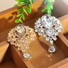 Lady Fashion Rhinestone Drop hängsmycke Brosch Pin Bröllop Smycken presentdekor