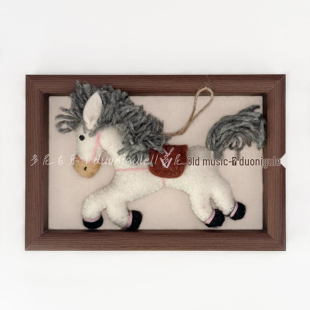 Nepal Handmade Wool Felt Lucky Pony Ornament Keychain Charm