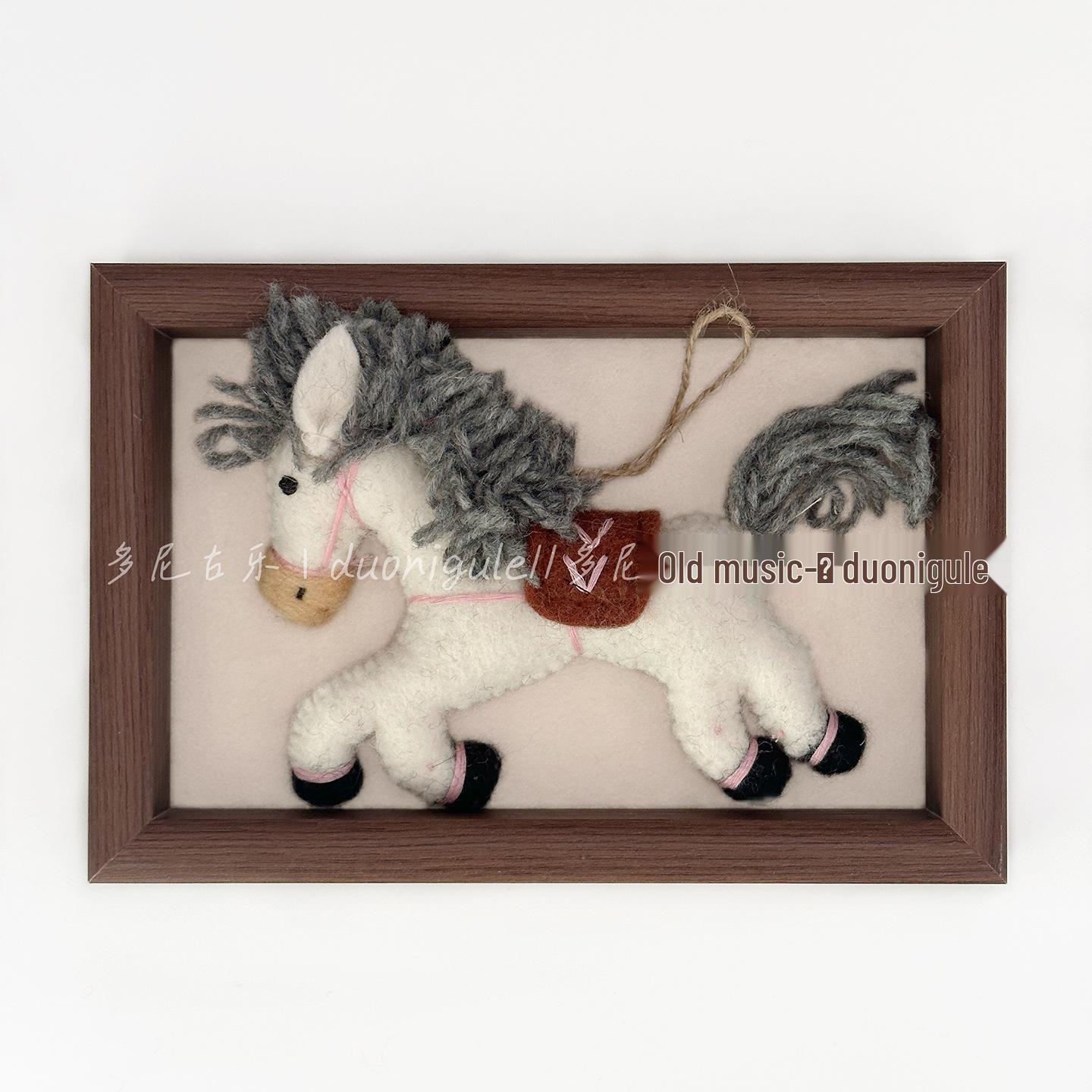 Непал Ручная работа Шерстяной войлок Счастливый пони Украшение Брелок Очарование Approx. 14 cm, Original Quality