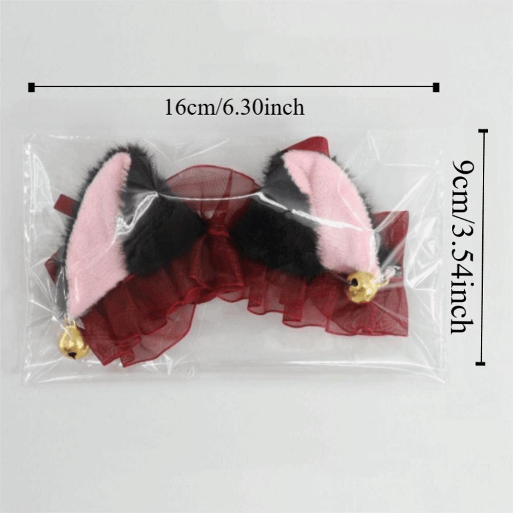 Cute Animal Ear Dress Up Doll Maid Style Cat Ears hairband Cotton doll headwear  20cm Doll