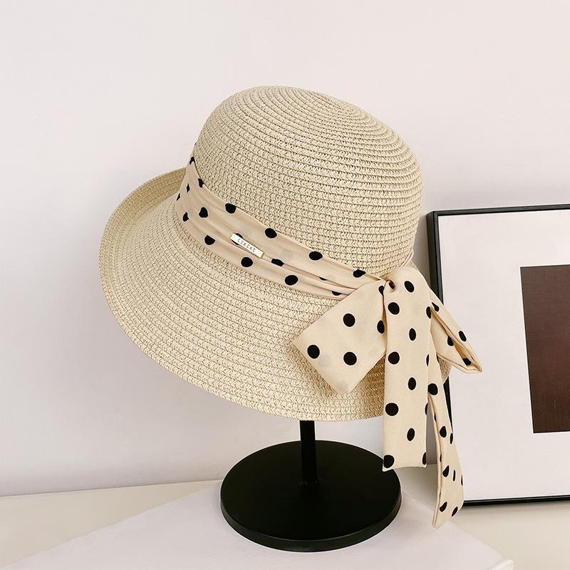 

Straw hat children s summer elegant bow straw hat seaside vacation beach hat sun hat 56-59CM