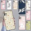 Cartoon Rabbit Bunny Phone Case For iPhone 11 12 13 14 15 Pro 12 13 Mini X XR XS Max 7 8 Plus SE 2022 Cover Coque