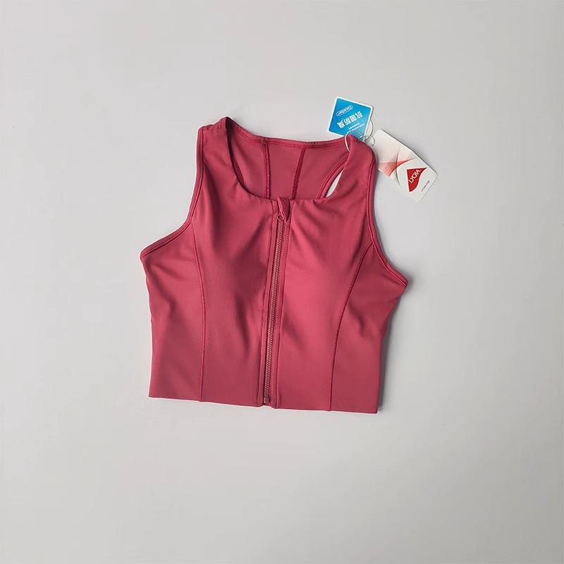 Top Reggiseno Sportivo Donna ad Alto Impatto con Zip Frontale Traspirante Antiurto Gilet Fitness per Corsa Palestra Abbigliamento Yoga Brassiere