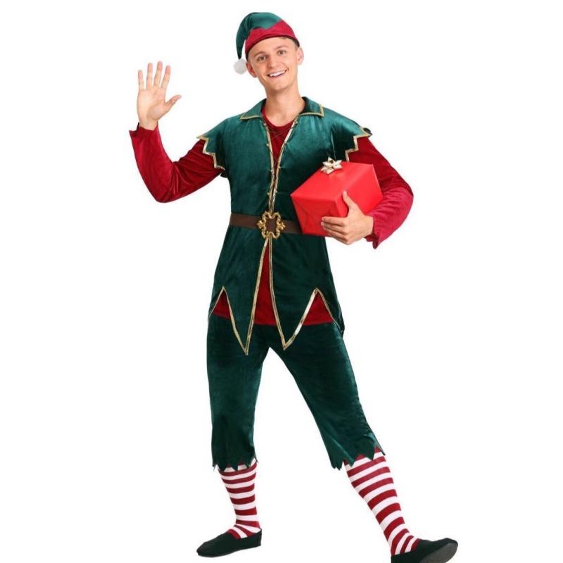 New Christmas Party Costumes, Christmas Green Couples' Clothing, Christmas Stage Clothing