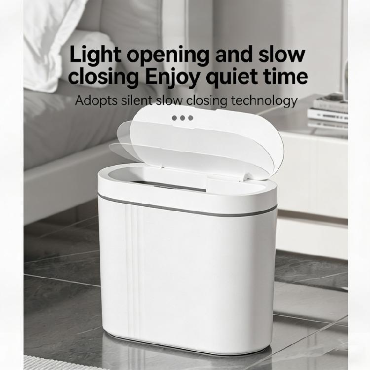Trash Can Space Saving Wall Mount Trash Can Sensor Automatic Quiet Lid for Homes Kitchen Bathroom