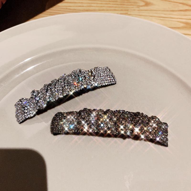Korean Dongdaemun 2022 Rhinestone Side Hair Clip - Celebrity Style BB Clip for Bangs