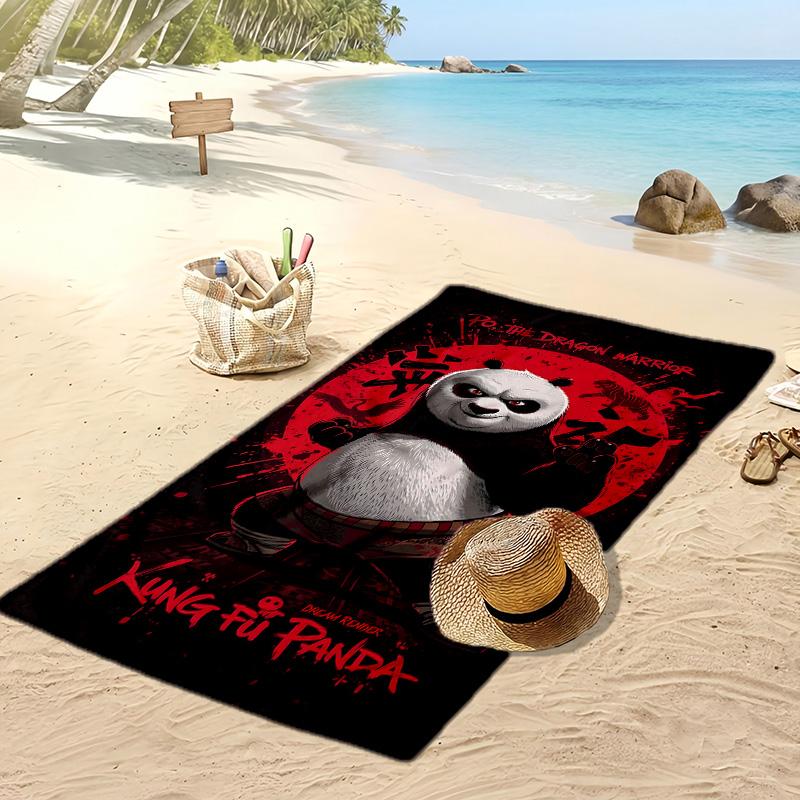 Kung Fu Panda Beach Towel, Soft Absorbent Quick‑Dry Towel for Beach Pool Swimming Travel Home