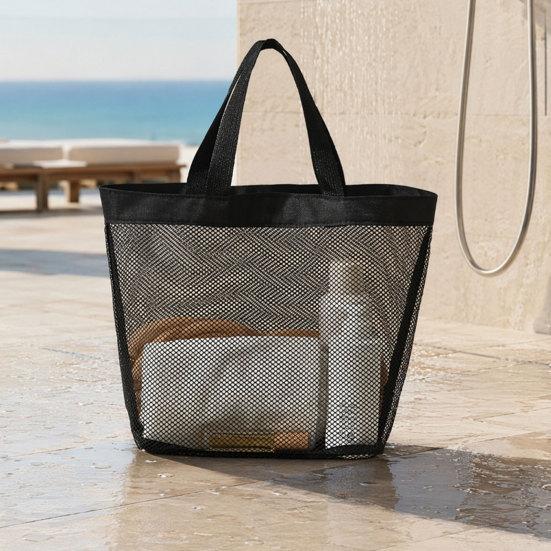 Mesh Beach Bag, Large Capacity Foldable Tote Bag, Sandproof Dirt-Resistant Portable Fitness Shower Bag, for Beach And Swimming Pool