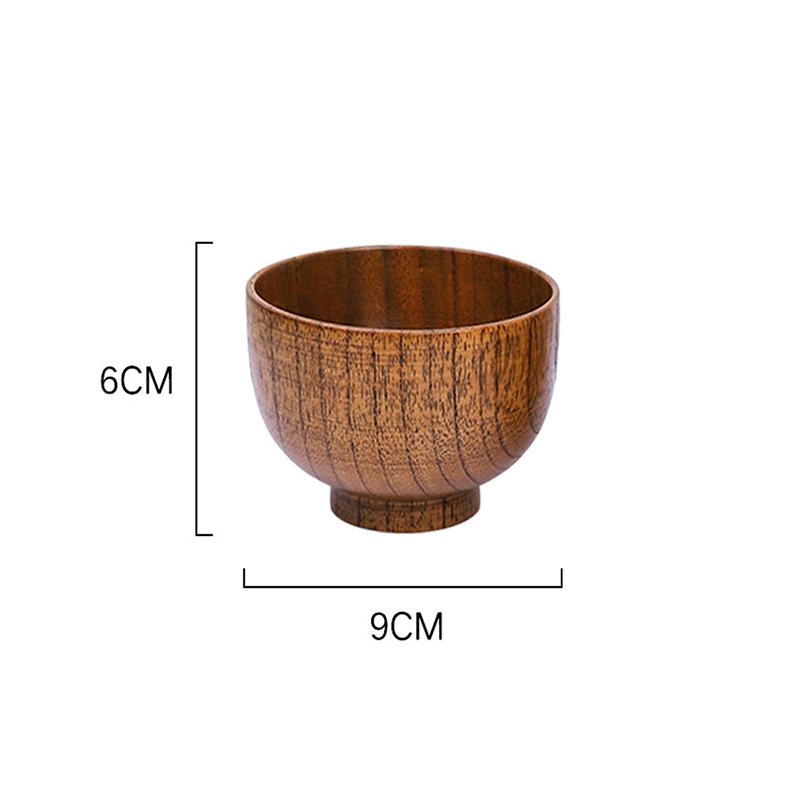 Wooden Bowl Japanese Style Wood Rice Soup Bowl Salad Bowl Food Container Large Small Bowl for Kids Tableware Wooden Utensils