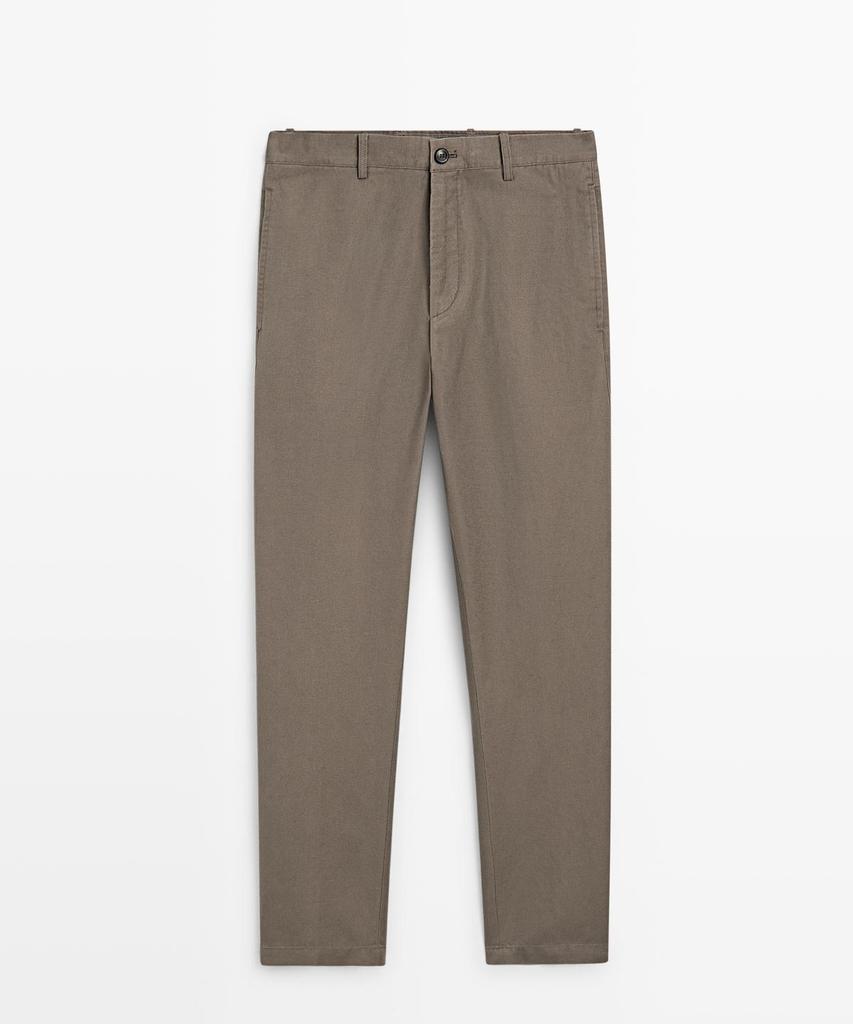 Masimodutti Cotton Linen Tapered Fit Pants