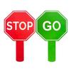 W89C 10PCS/Pack Handheld Stop and Go Sign Reversible Crossing Guard Stop Sign