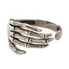 Trendy Silver Color Skeleton Hand Loop Five Claws Ring for Women Men Jewelry Lover Couple Ring Friendship Open Ring