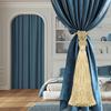 Uxcell Curtain Tiebacks, Set of 2, Handmade Elegant Curtain Tie Holders with Tassels, Window Tieback Clips for Home, Office, or Hotel Decor, Dark Blue