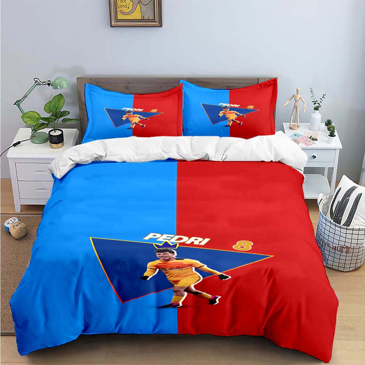 

Spain Fashion Football Star P-Pedri Print Bedding Sets Bed Supplie Set Comforter Set Teens Girls Twin Single Kid Gift US Queen(228*228cm)3pcs