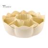 360 Dgree Rotatable Serving Tray 8 Dividers Detachable Hot Pot Serving Bowl Draining Food Tray for Snacks Relish Vegetable Fruit