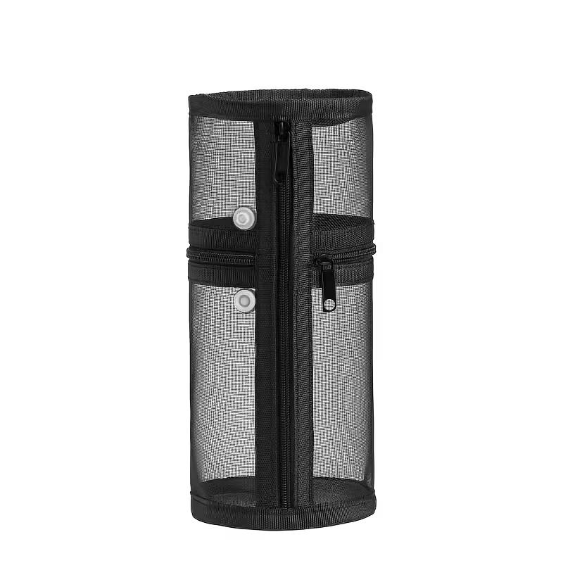 

New Black Dual-Use Makeup Brush Storage Bag Portable Brush Case Simple Large Capacity Brush Bucket Holder Travel Stand-Up Pouch