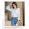 Early autumn long-sleeve lace base shirt for women, spring and autumn wear, 2026 new trendy chiffon top, stylish women's blouse