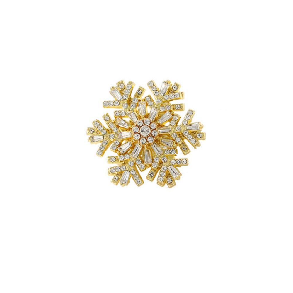 Sparkling Creative Snowflake Pin Rhinestone Zinc Zinc Alloy Zircon Badge Valentine's Day