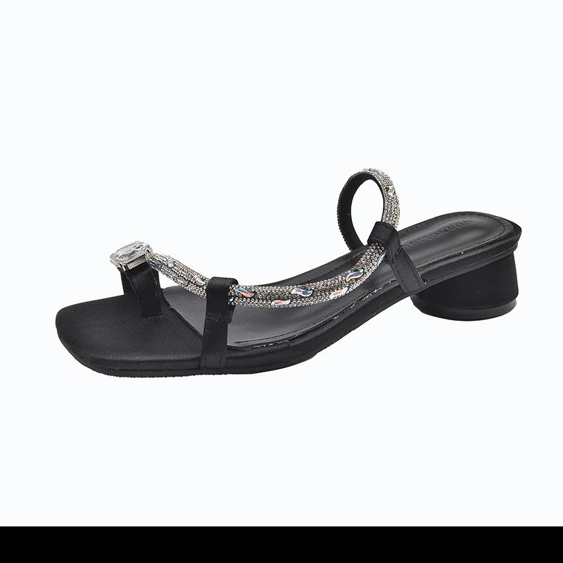 

Французская верхняя одежда на низком каблуке пляжные тапочки сказочные туфли новые летние босоножки на плоской подошве темпераментные босоножки с узким носком босоножки на высоком каблуке 39 чёрный