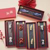 Engraved Logo Chopstick Rest Gift Set with Engraving & Hot Stamping for Corporate Souvenirs