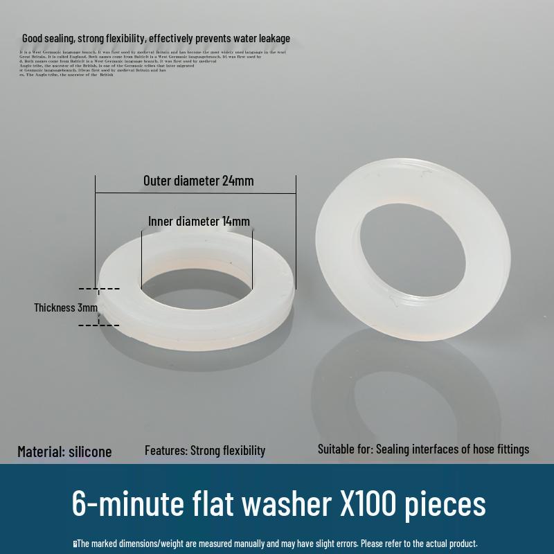 4-Minute Water Heater Seal: Silicone and Rubber Gaskets for Shower, 6-Point Inlet Pipe, 1-Inch Water Meter