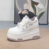 Fashion 10CM Cow Suede Genuine Leather Platform Wedge Skate Boarding High Brand Heels Casual Women Vulcanized Shoes Summer Shoes